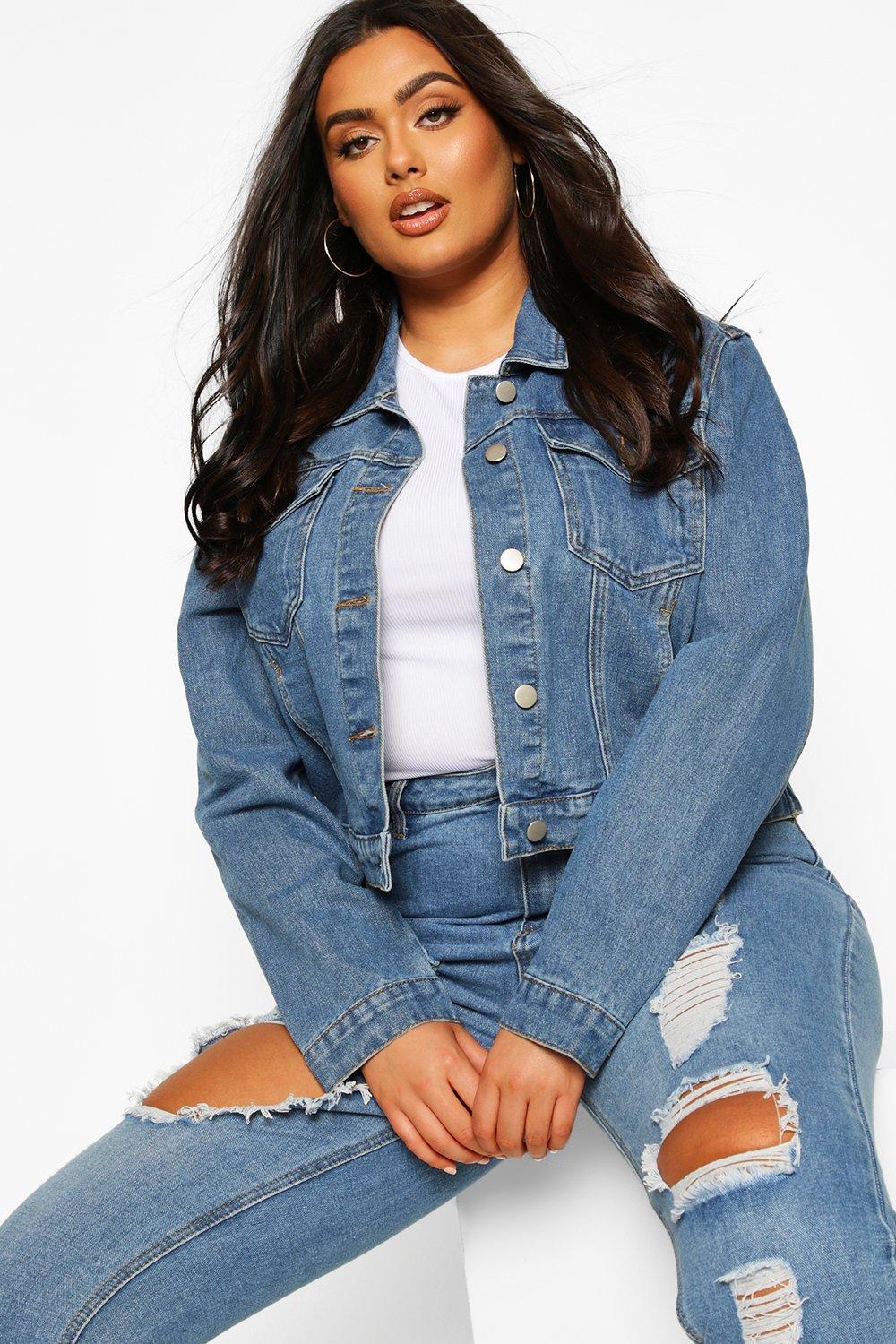 Cropped denim jacket size cheap 20